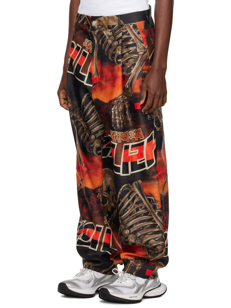 LU'U DAN Black & Orange Junkyard Trousers outlook