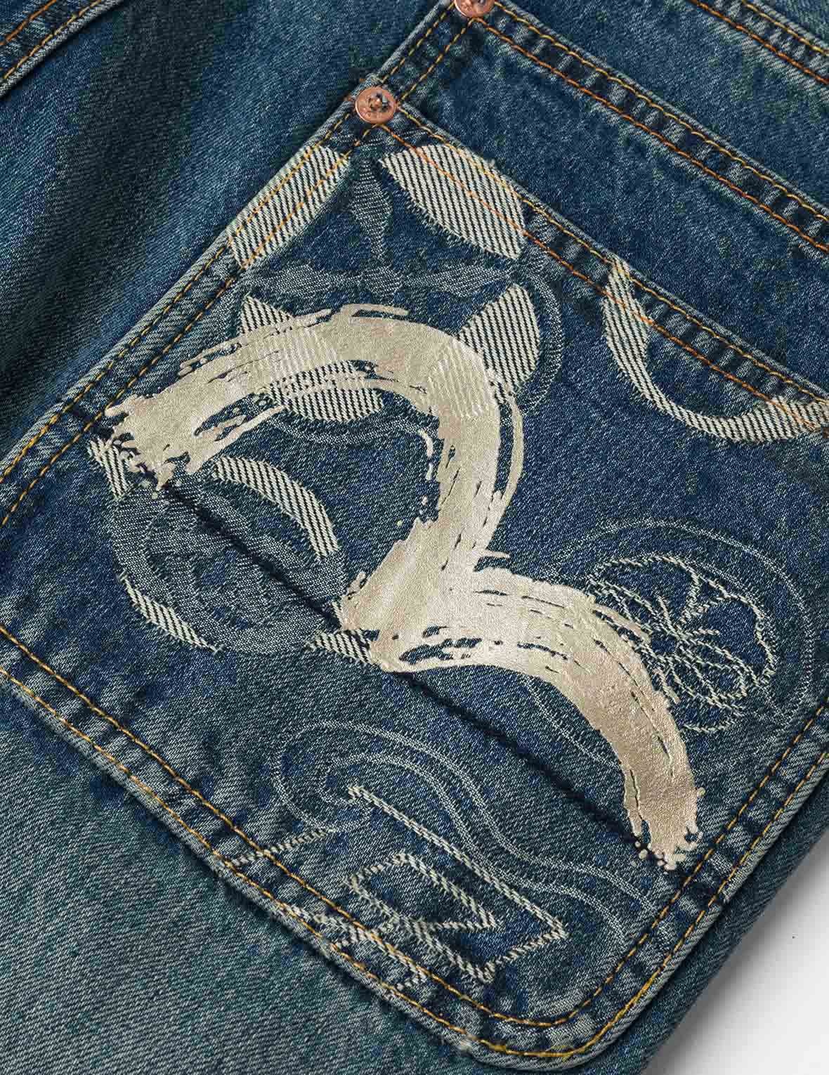 Kamon Jacquard Pockets 3D Fit Jeans - 7