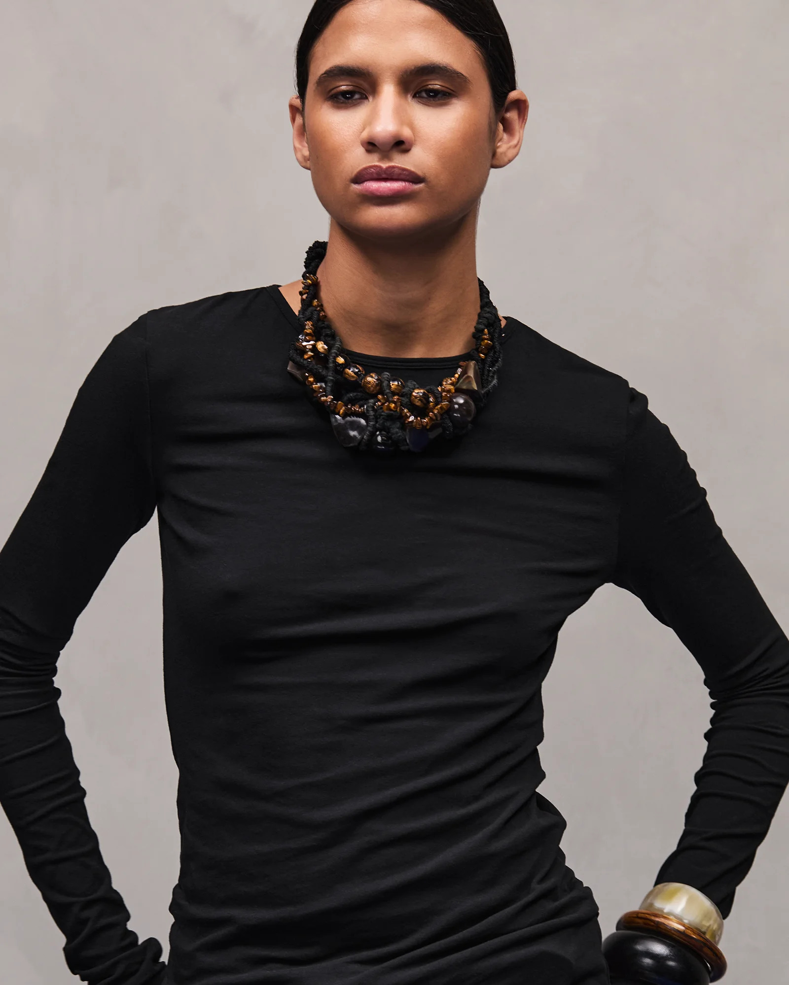 SHEER LONG SLEEVE BLACK - 4