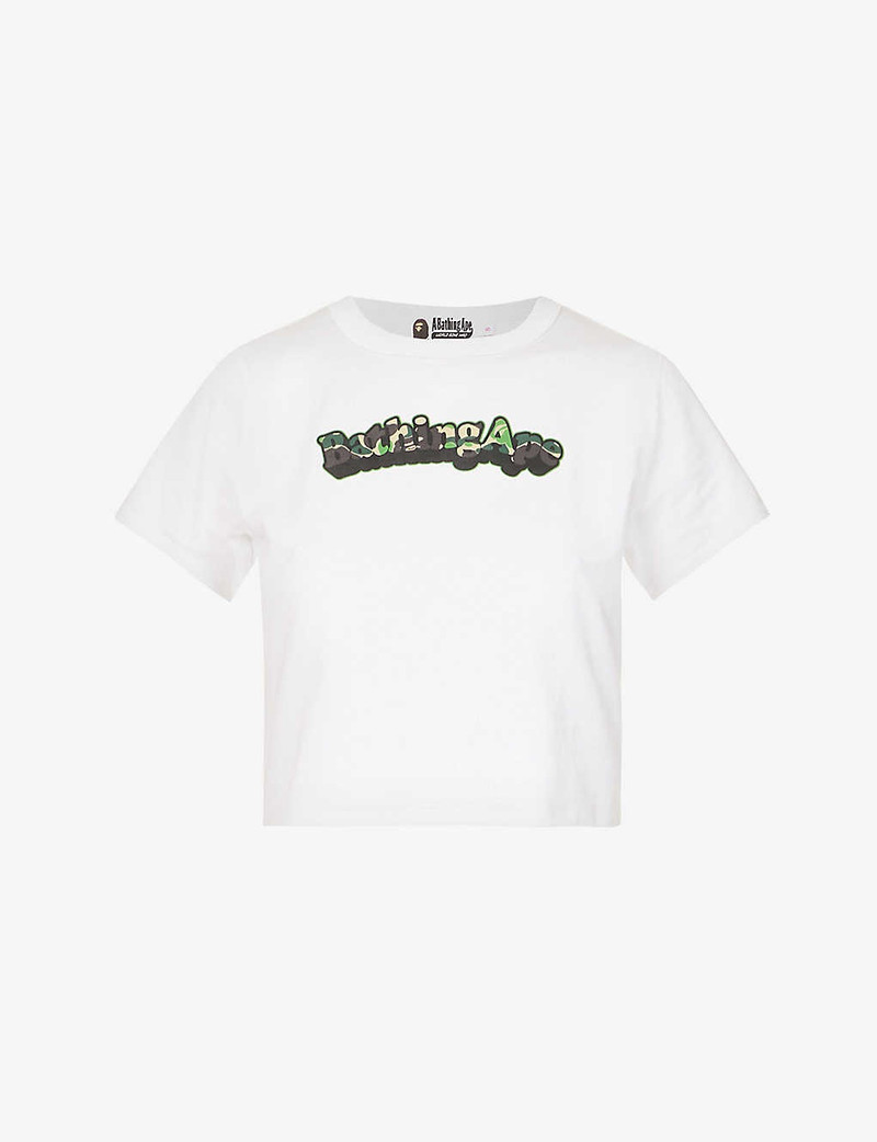 Logo-print cropped cotton-jersey T-shirt 1