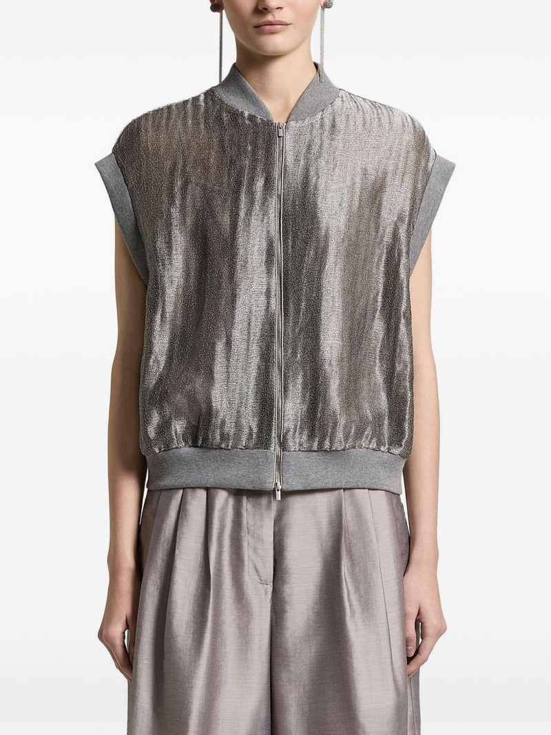 zip-up sleeveless bomber jacket 1