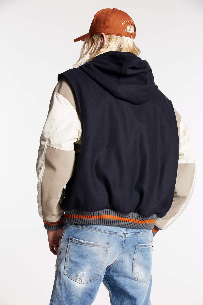 VARSITY HOODED BOMBER JACKET - 2