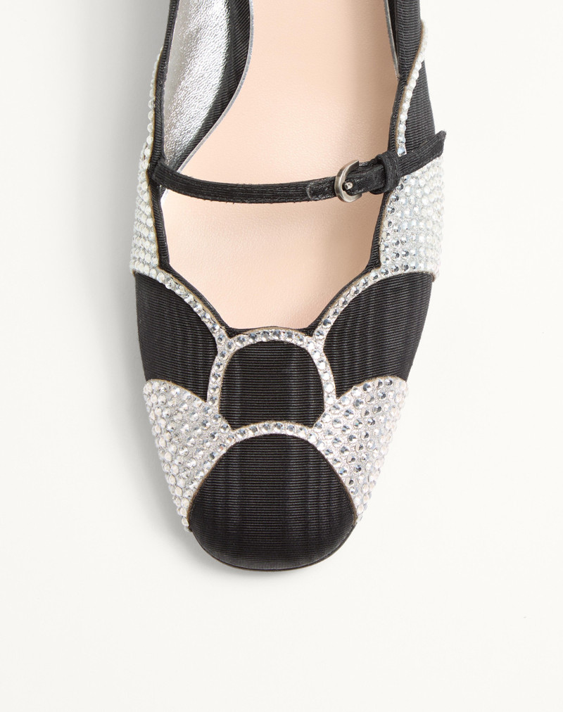 Valentino BOWOW PUMPS IN MOIRÈ FABRIC WITH CRYSTALS 45MM outlook