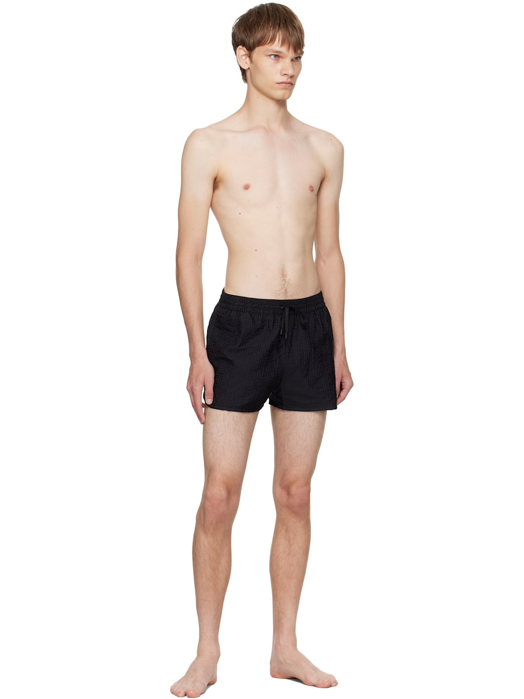 Black Monogram Swim Shorts - 4