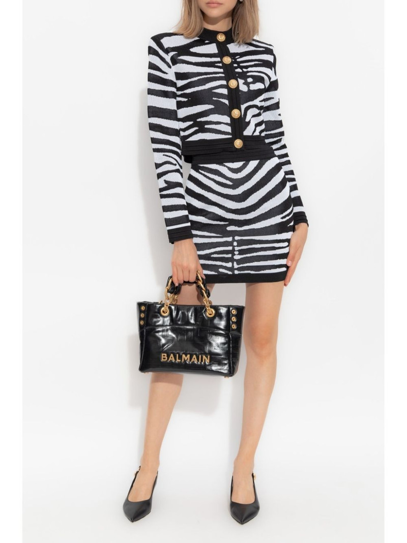 Balmain zebra-print cardigan outlook