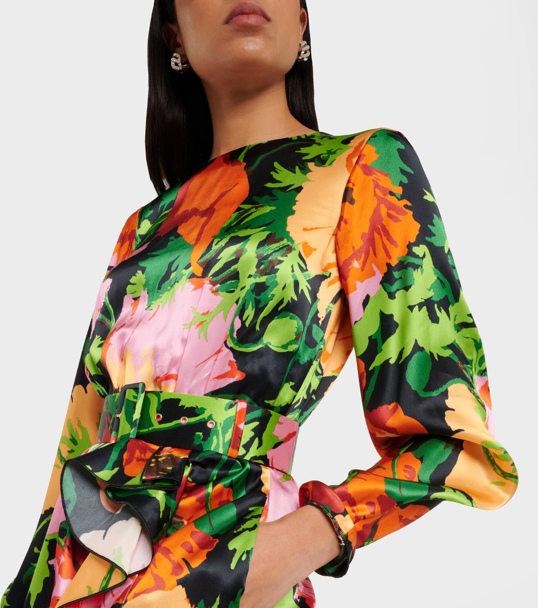 Penny floral satin maxi dress - 6