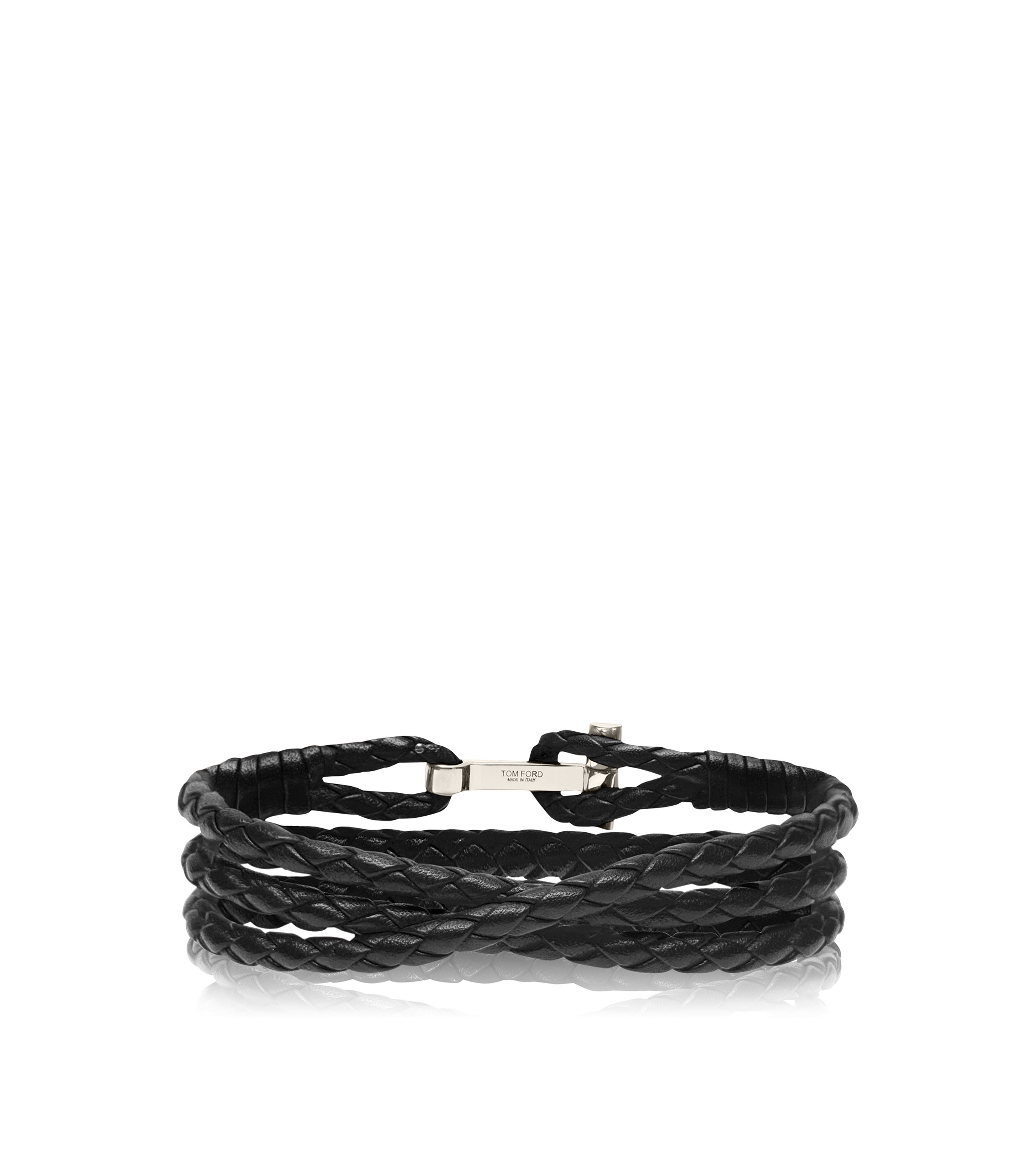 BRAIDED LEATHER T BRACELET - 2