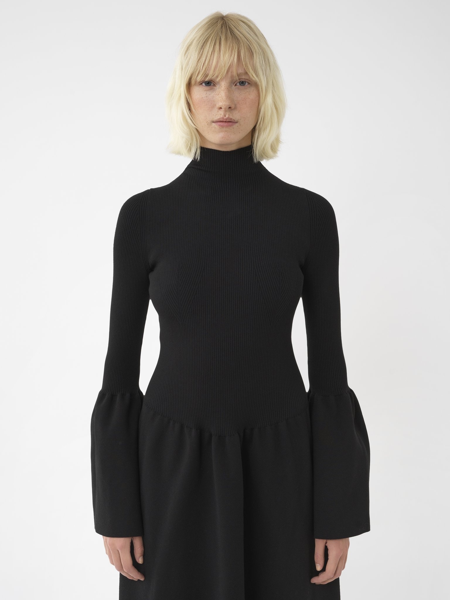 MOCK-NECK KNIT DRESS - 6