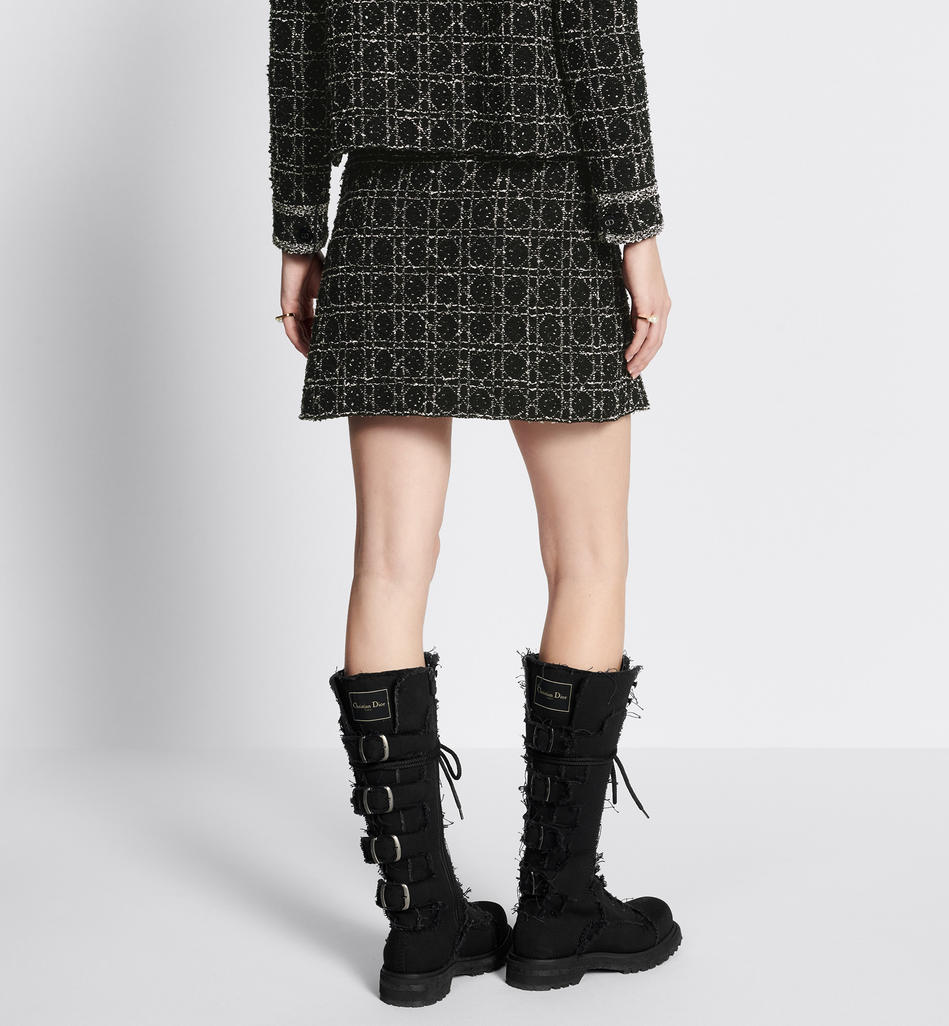 Macrocannage Flared Miniskirt - 4