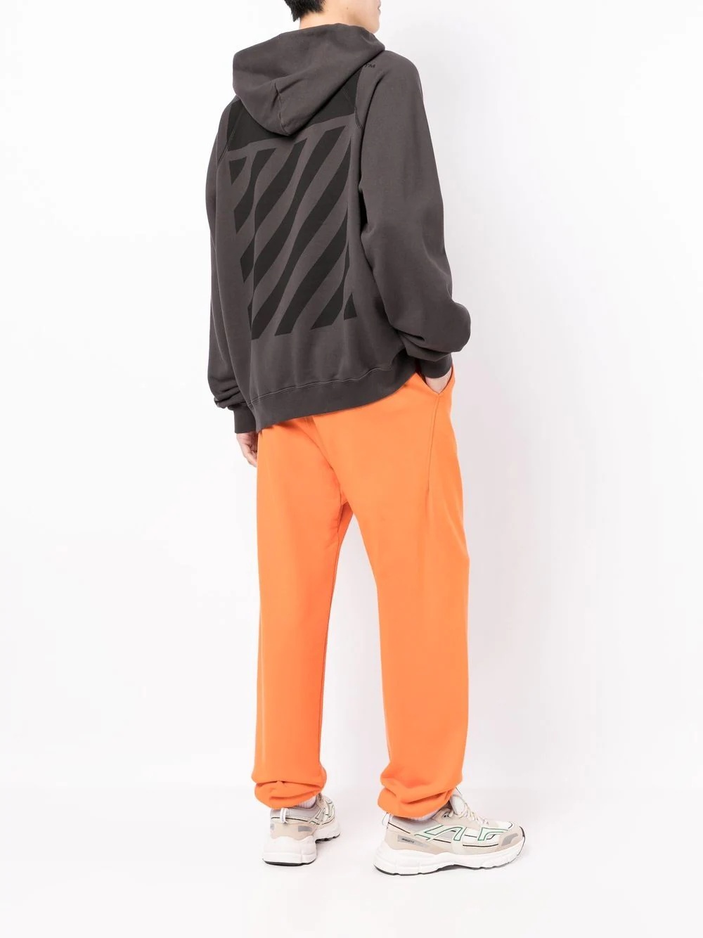 Diagonals drawstring hoodie - 2