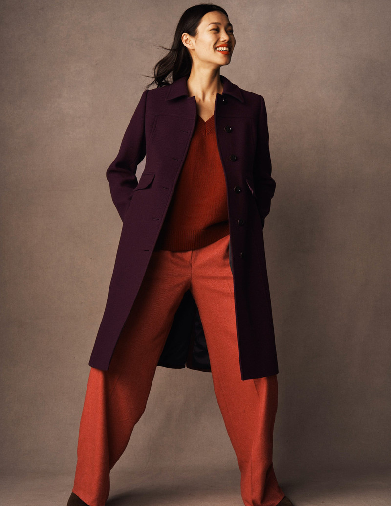 St Albans Fitted Coat-Dark Cherry 7