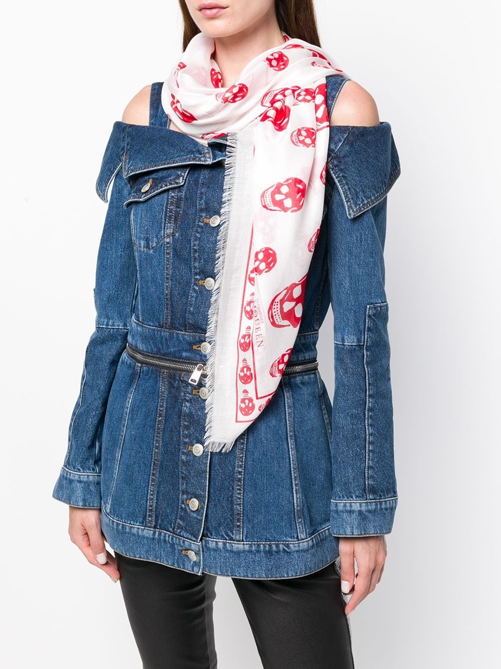 skull print scarf - 2