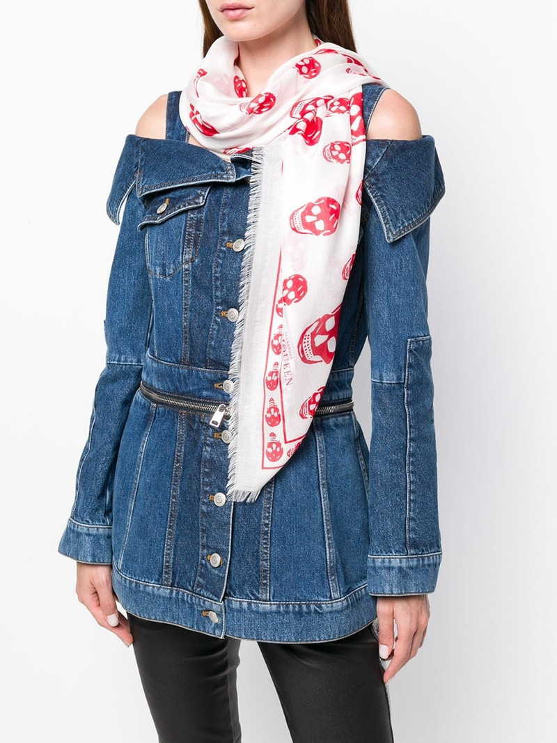 Alexander McQueen skull print scarf outlook