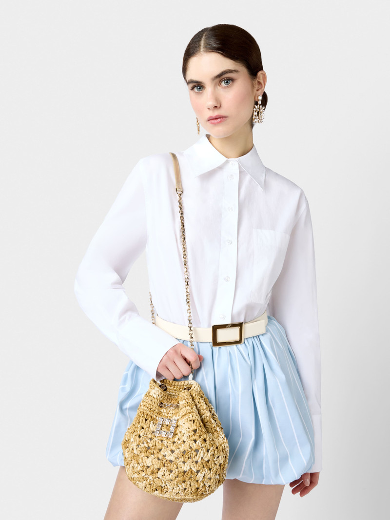 Roger Vivier Très Vivier Bucket Bag in crochet outlook