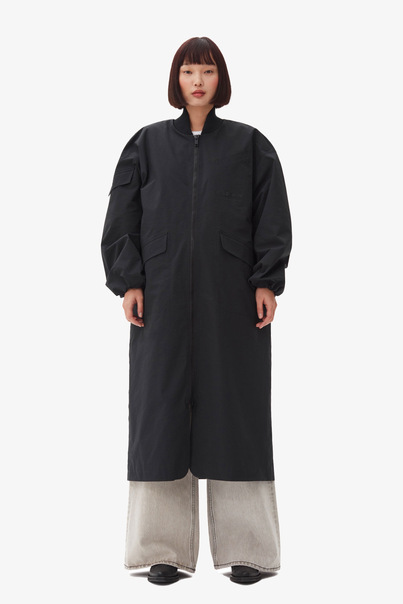 TECH SEERSUCKER OVERSIZED SHELL COAT - 2