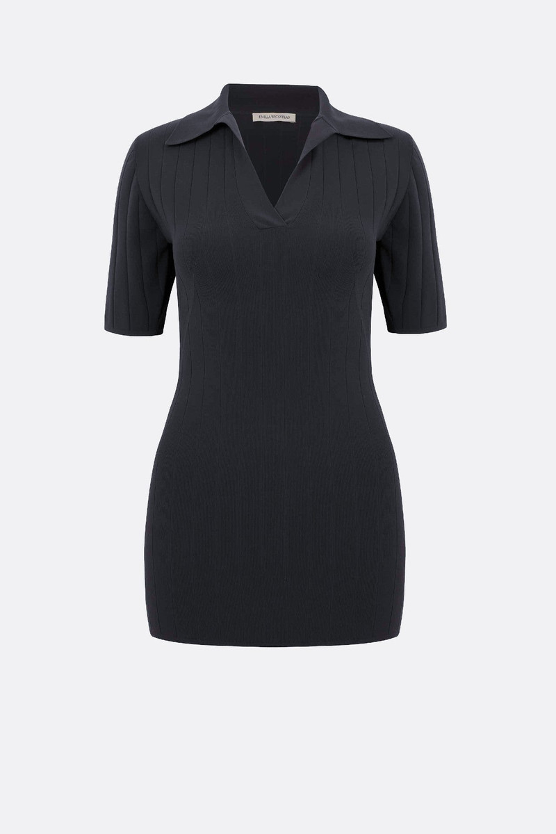 Dune Grey Fitted Polo Top 1