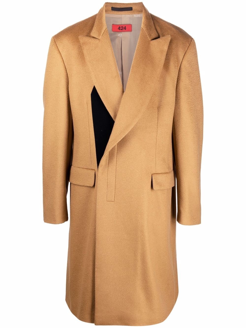 off-centre fastening coat - 1