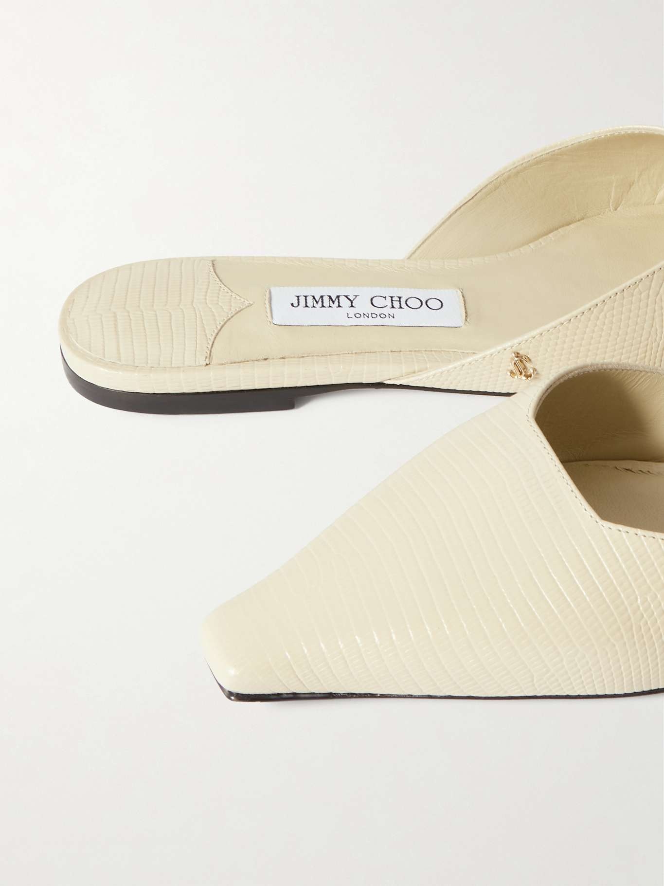 Vivi lizard-effect leather mules Off-white - 4