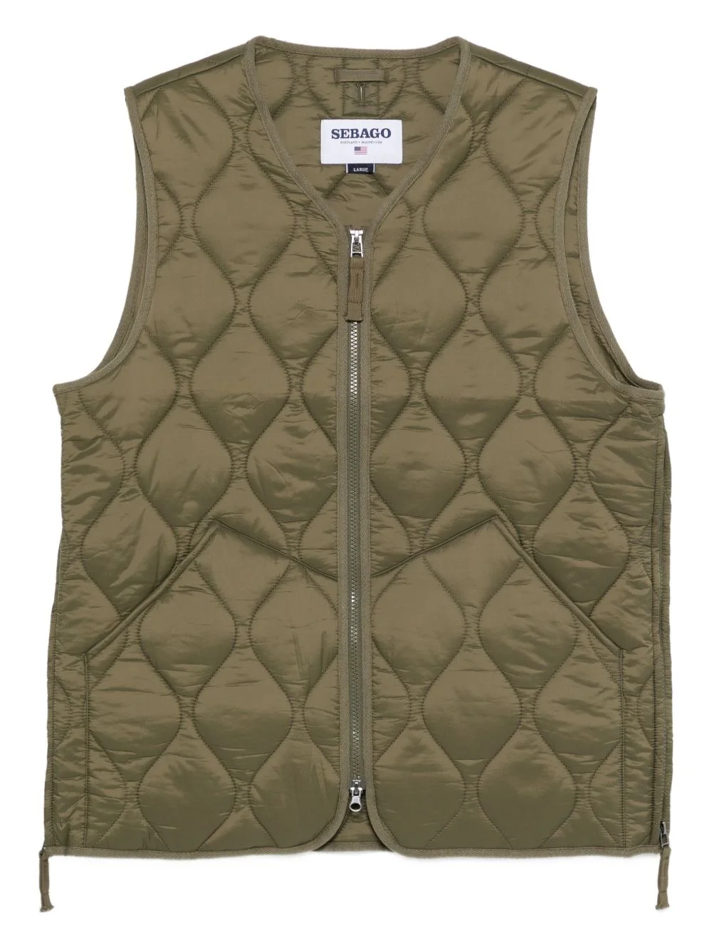 quilted zip-front vest - 1