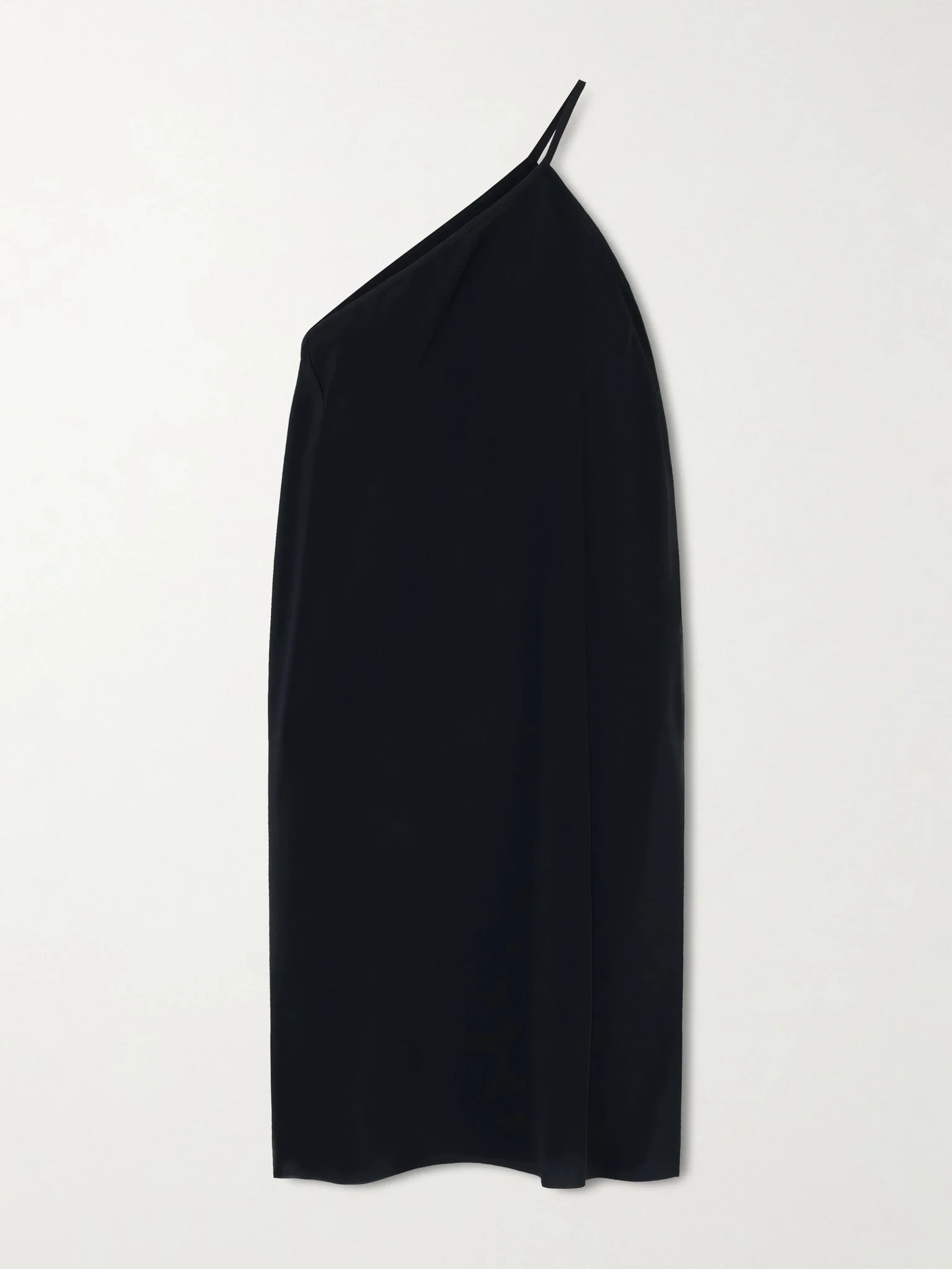 One-shoulder crepe mini dress Black - 1