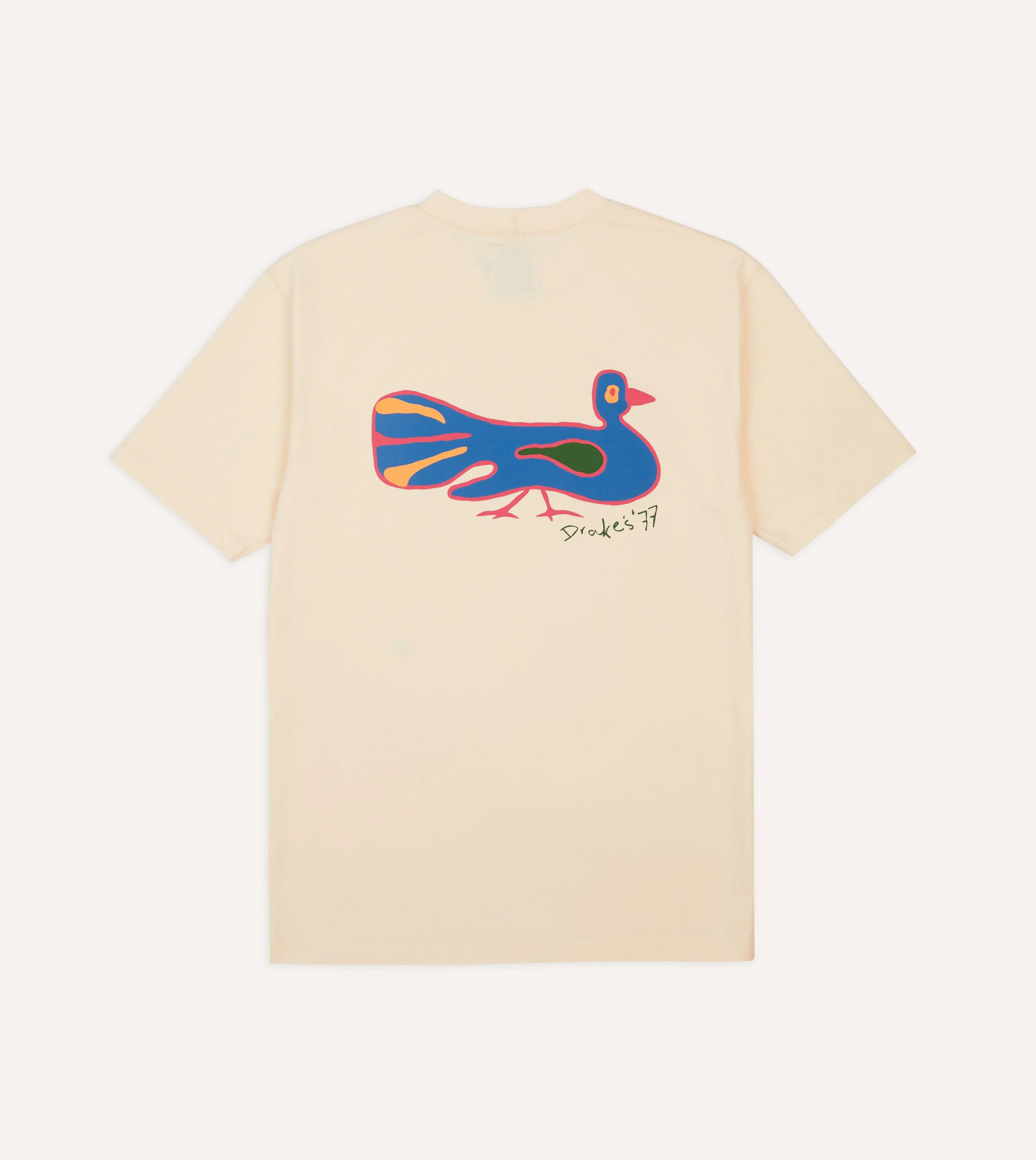 Antique White Peacock Print Short-Sleeve Hiking T-Shirt - 1