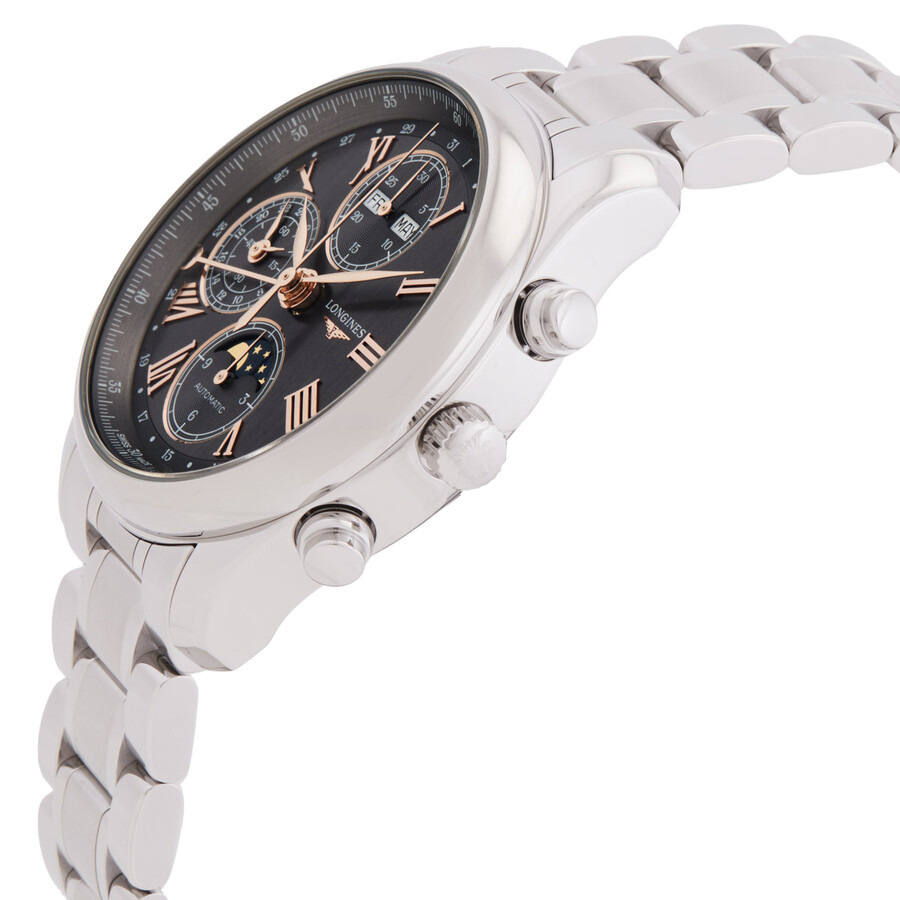 Longines The Longines Master Collection Chronograph GMT Automatic Moon Phase Anthracite Dial Men's W - 2