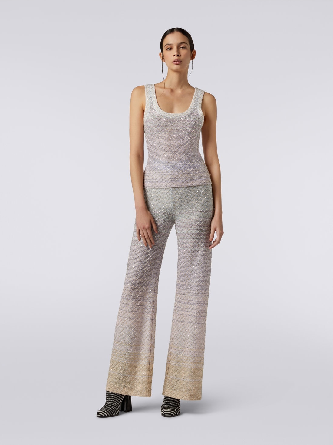 Viscose blend tank top with sequins - 2