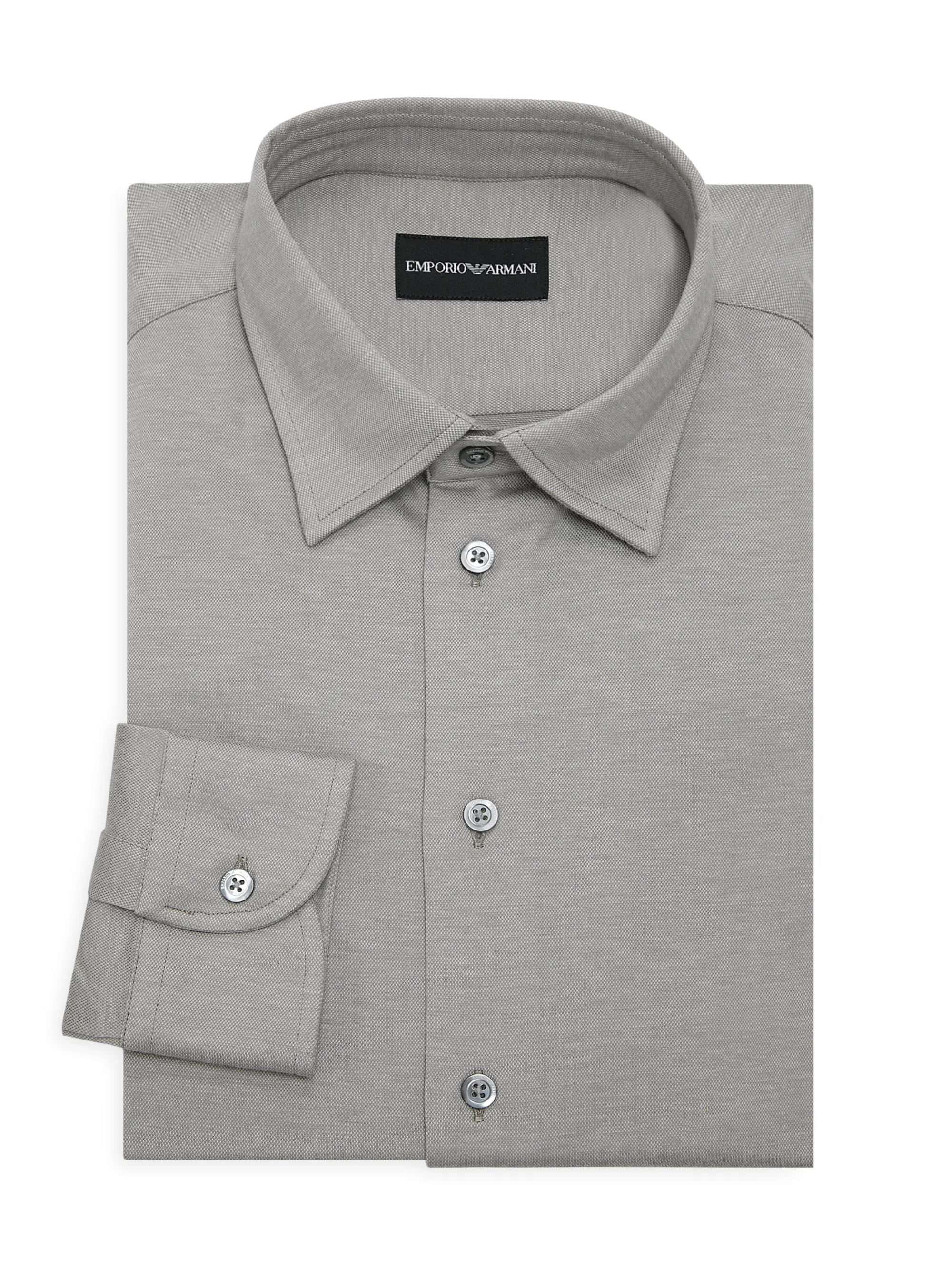 Men's Cotton Sport Shirt - Beige Medium Melange - 1