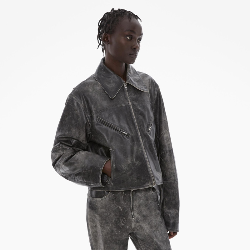 LEATHER BIKER JACKET 5