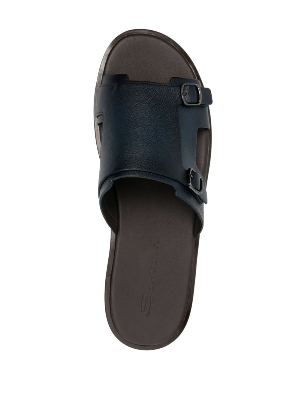 double-buckle leather sandals - 4
