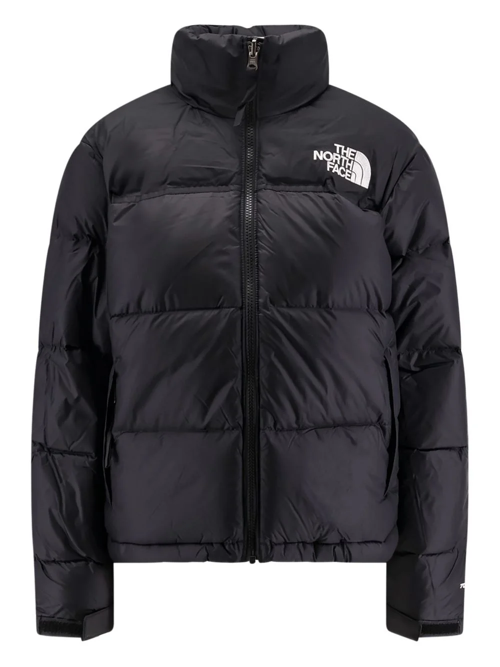 logo-embroidered puffer jacket - 1