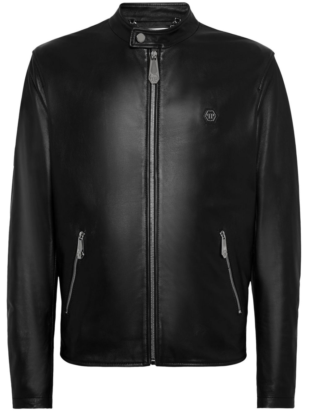 leather moto jacket - 1