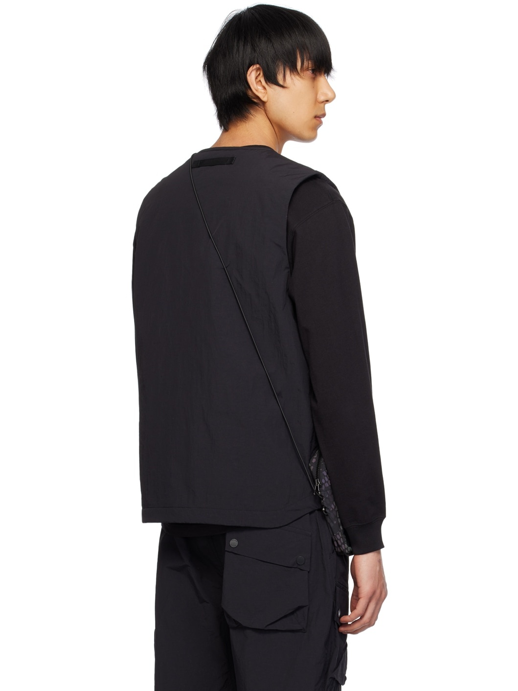 Black Cargo Vest - 3