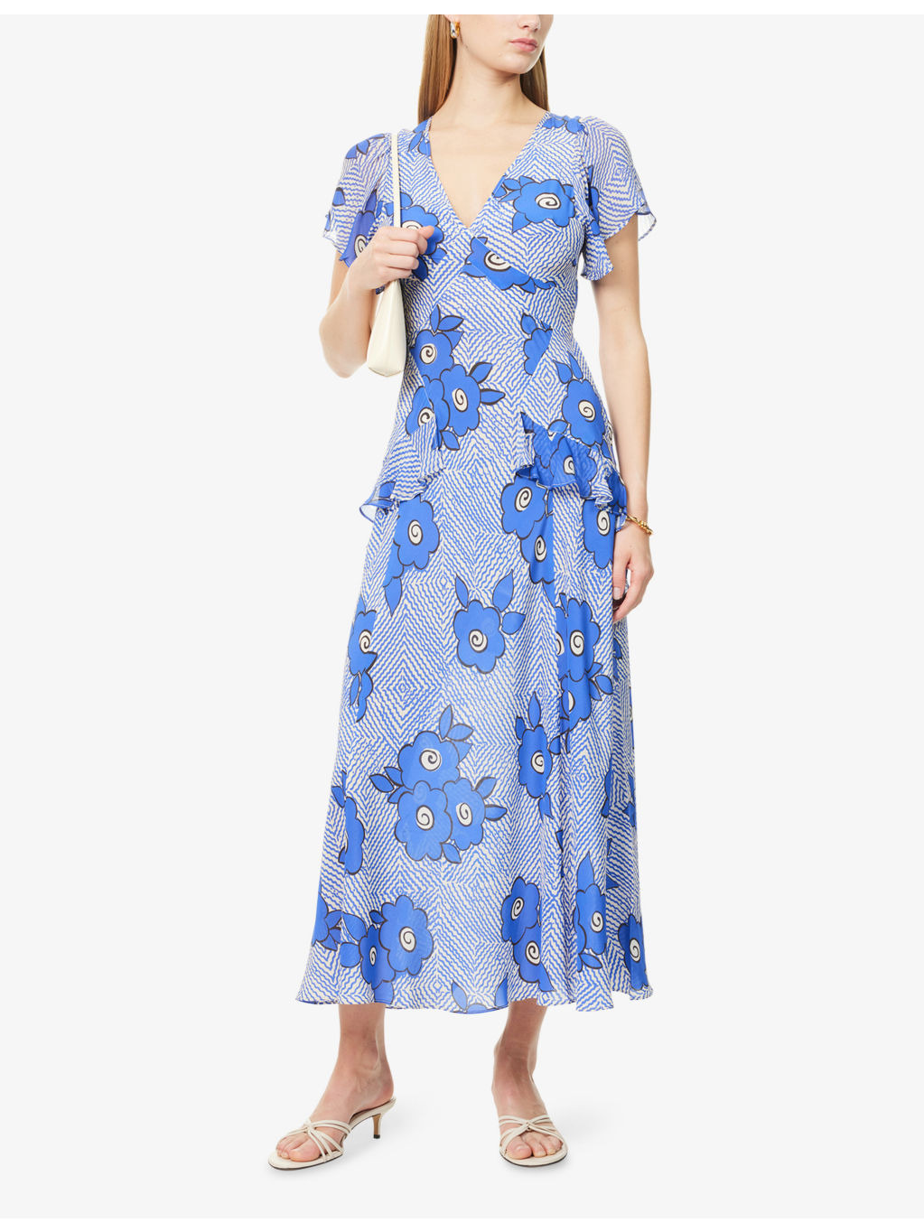 Evie Floral Silk Midi Dress - 2