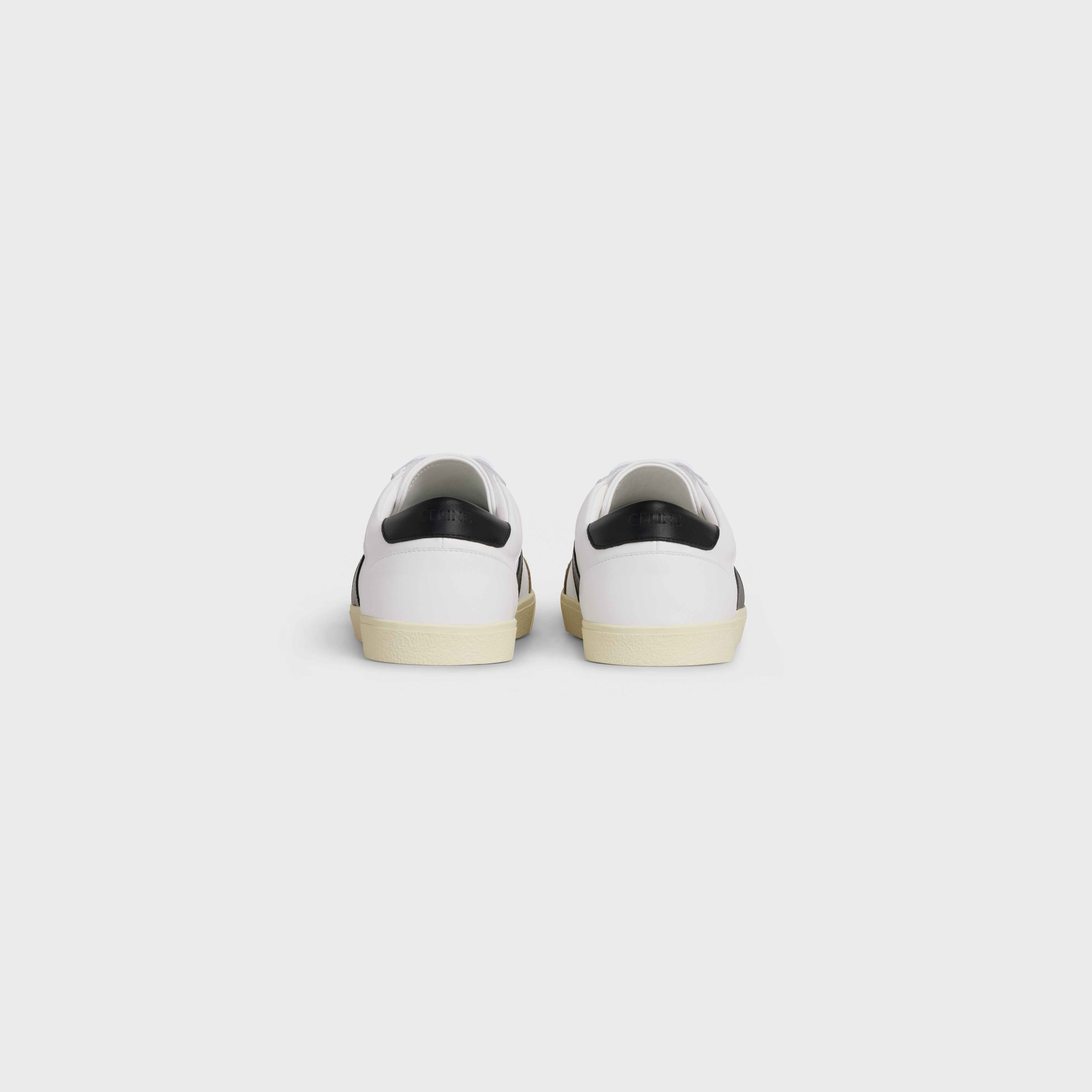 Celine Triomphe Low Lace Up Sneaker Plain Logo in Calfskin and Suede Calfskin - 3