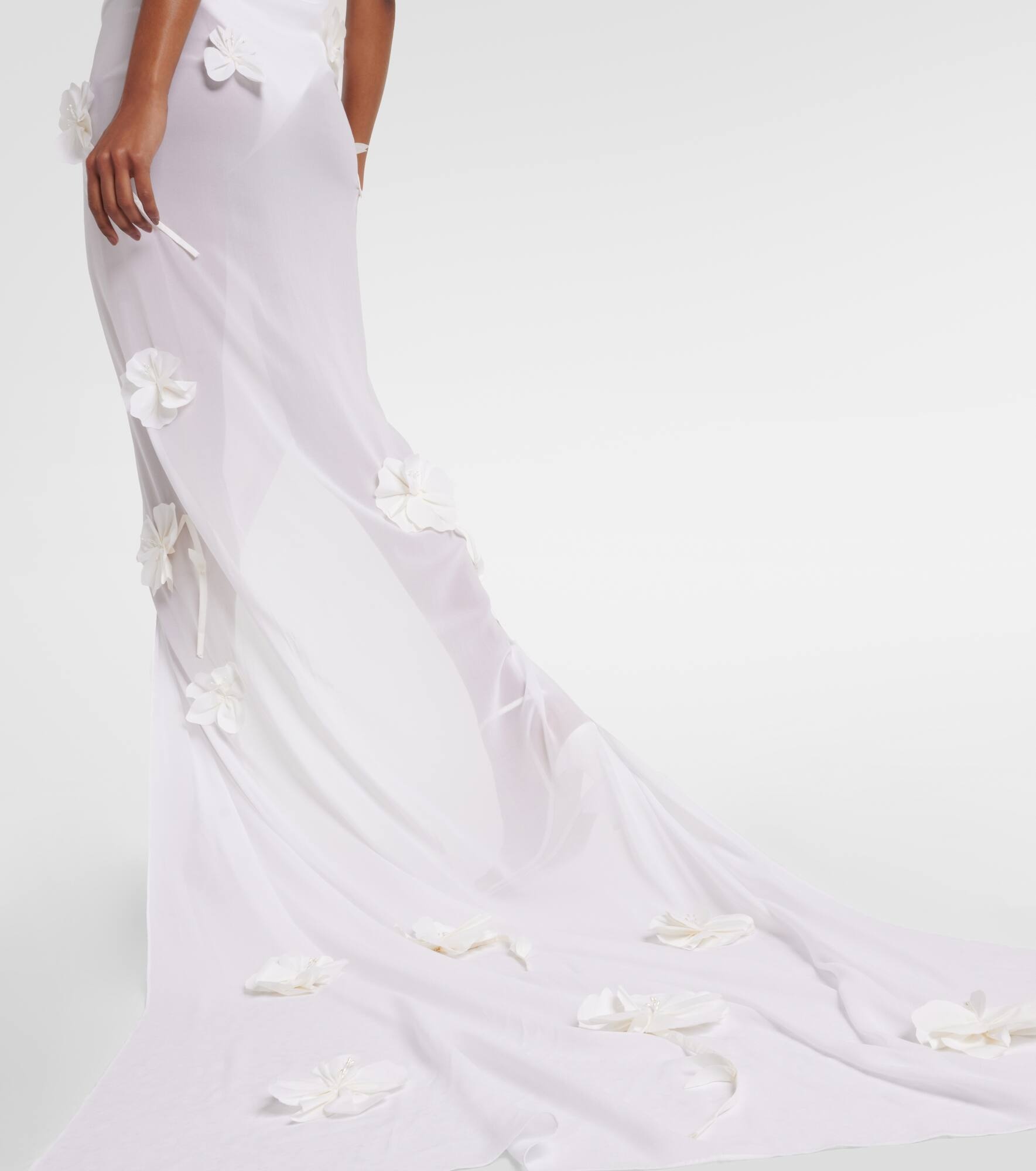 Embroidered silk-blend mousseline maxi dress - 5