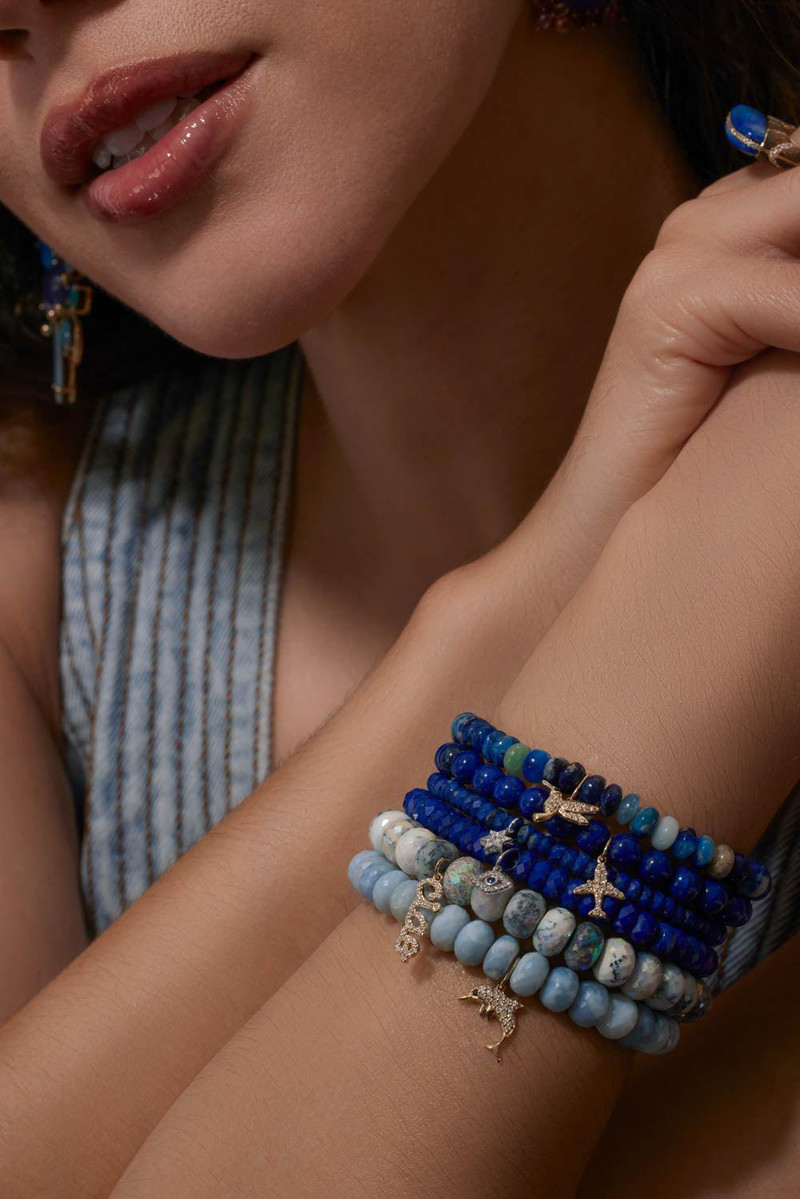 SYDNEY EVAN Baby Star Of David Lapis Charm Bracelet outlook