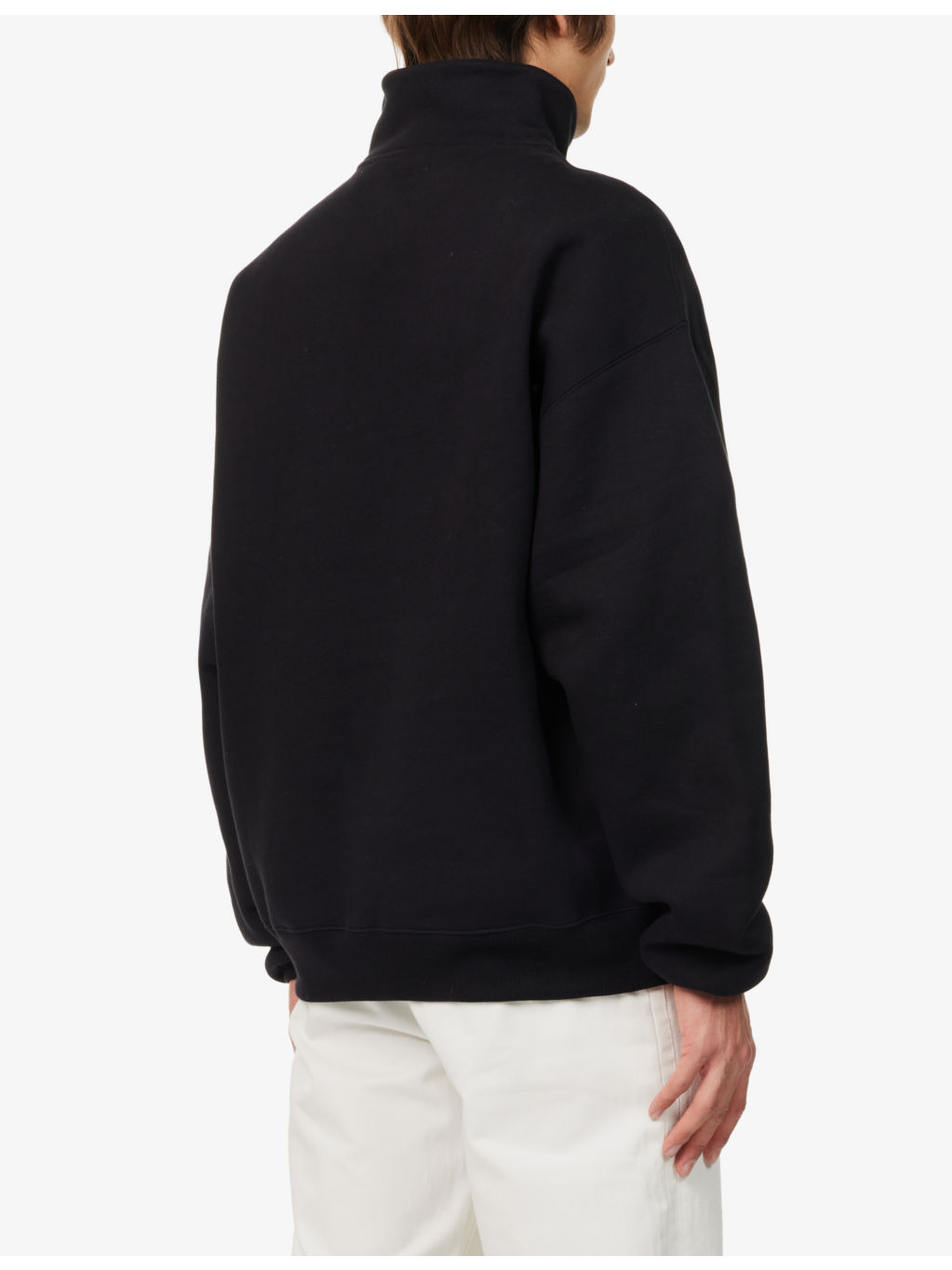 High-neck brand-patch relaxed-fit cotton-jersey sweatshirt - 4