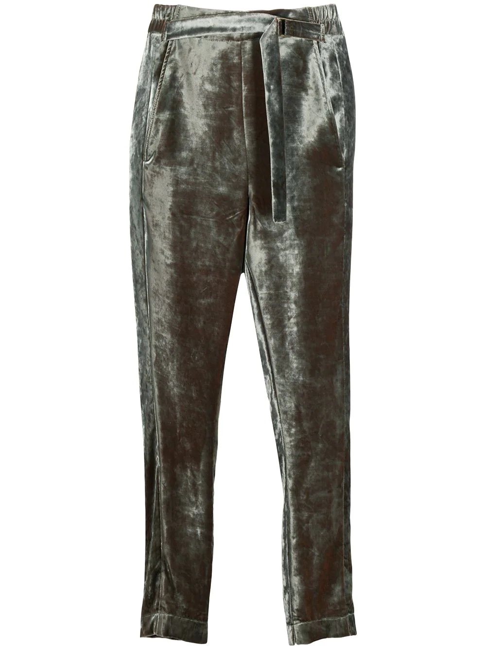 cropped velvet trousers - 1