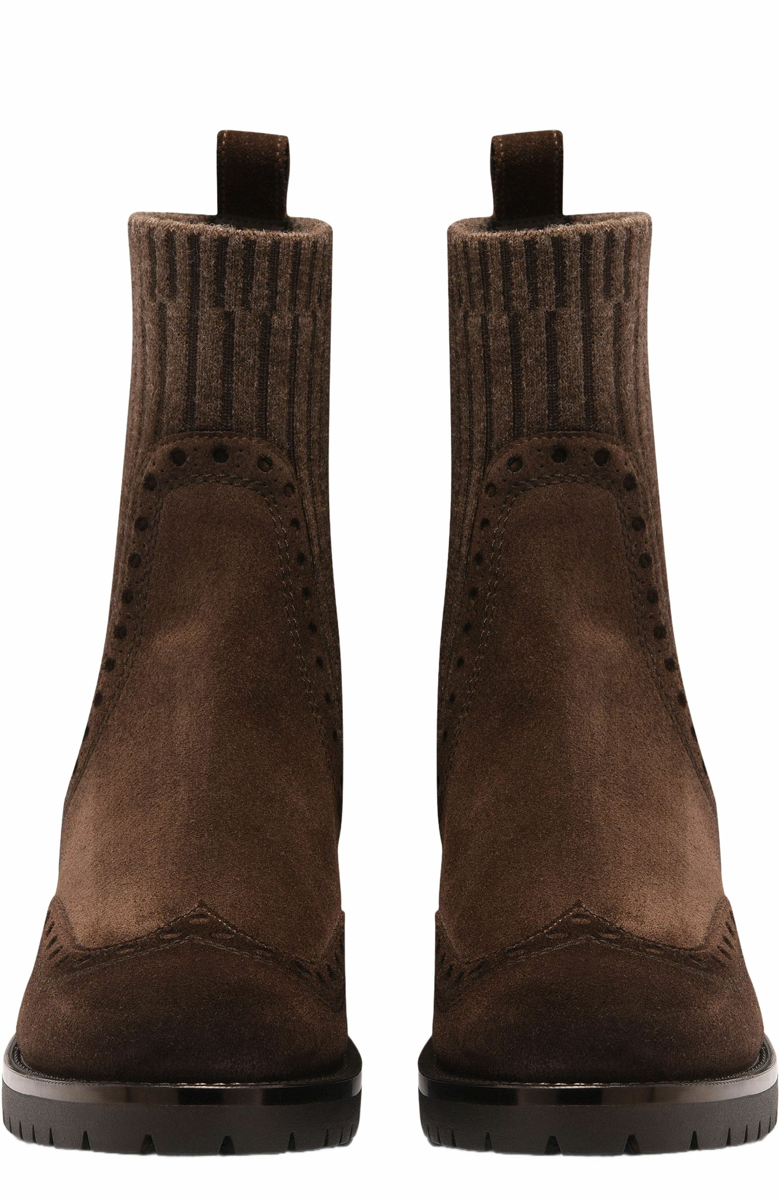 Santoni Women's Ferret Suede Low-Heel Ankle Bootie in Brown at Nordstrom - 3