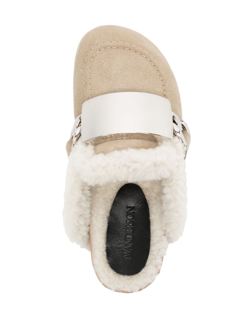 Gourmet shearling-trim loafer mules - 4