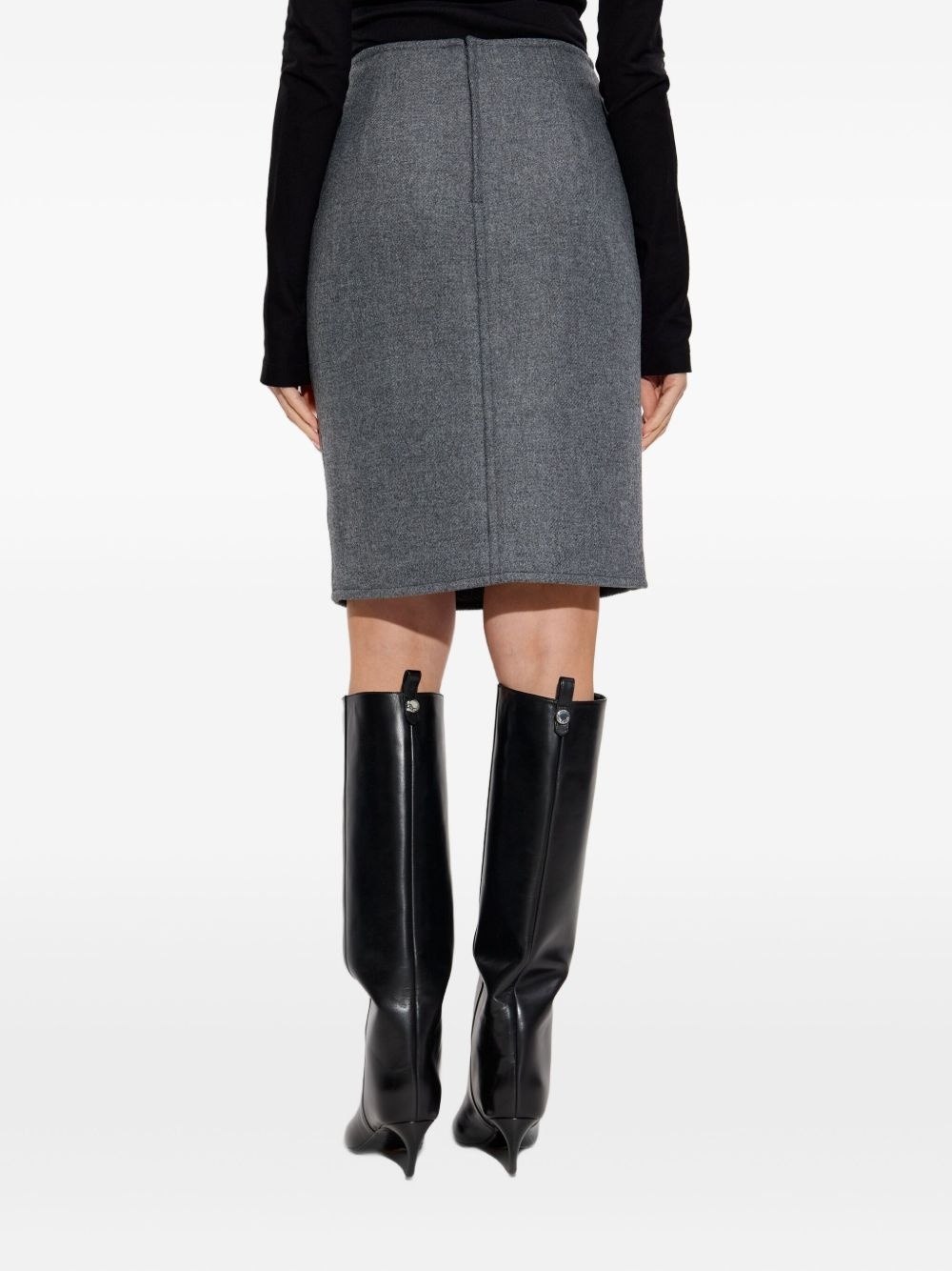 wool pencil skirt - 3