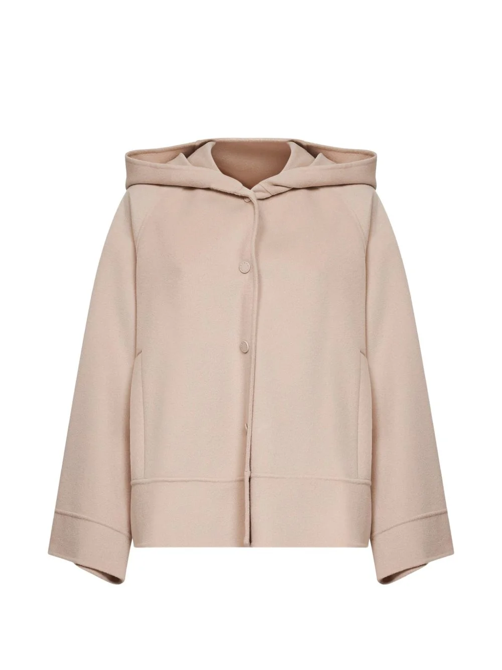 hooded snap-button peacoat - 1