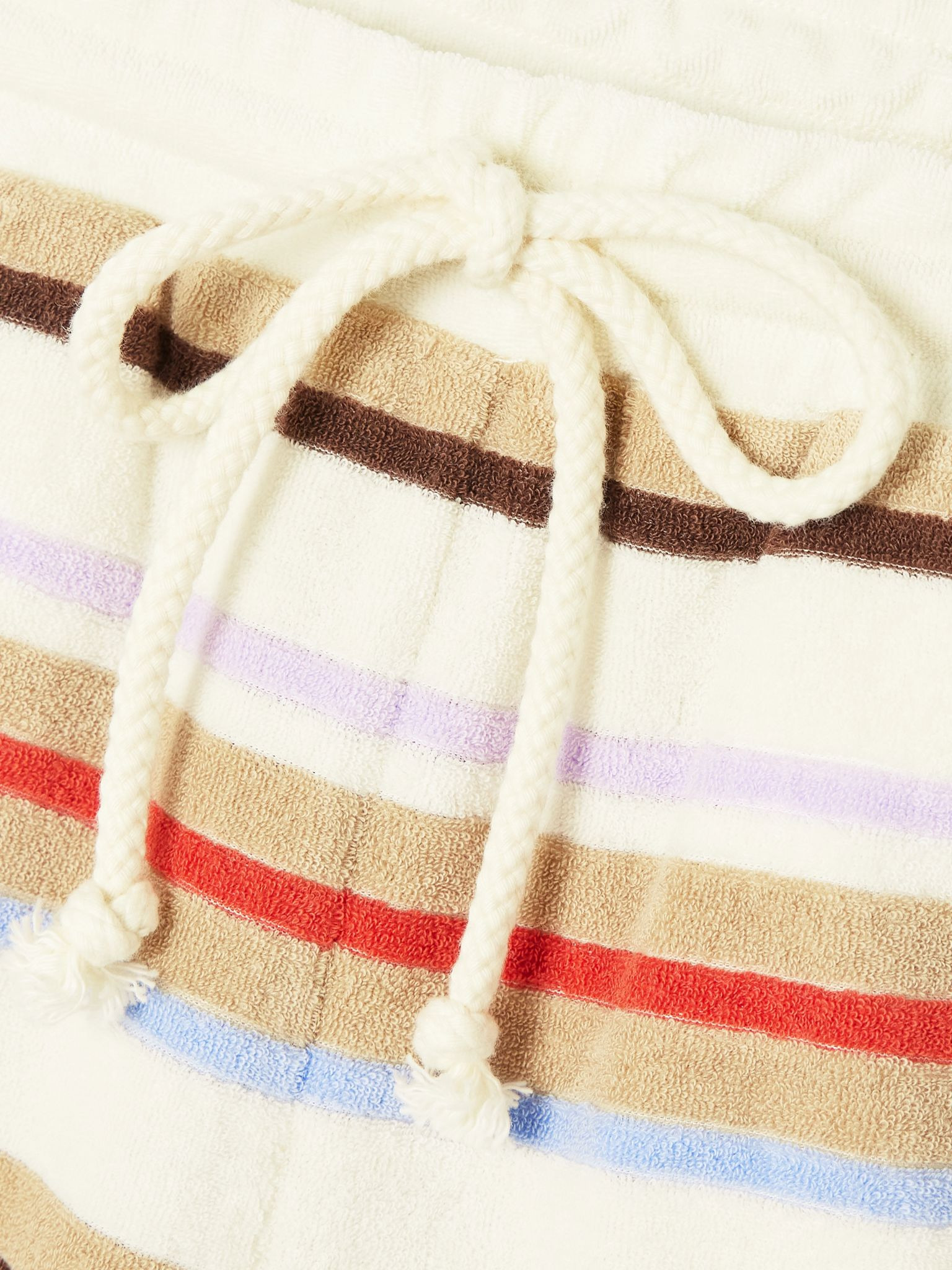 Mulberry striped cotton-blend terry shorts Cream - 4