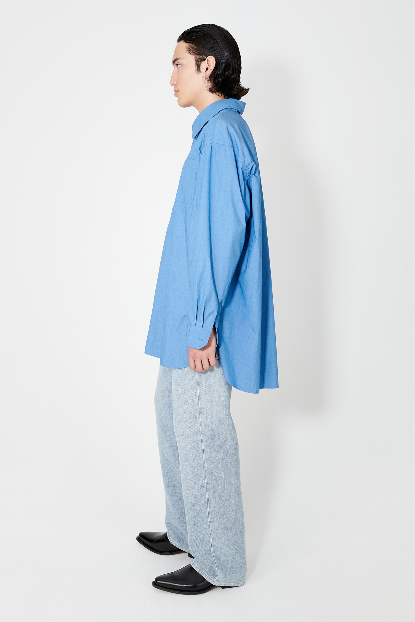 Popover Shirt Antique Blue Parachute Poplin - 4