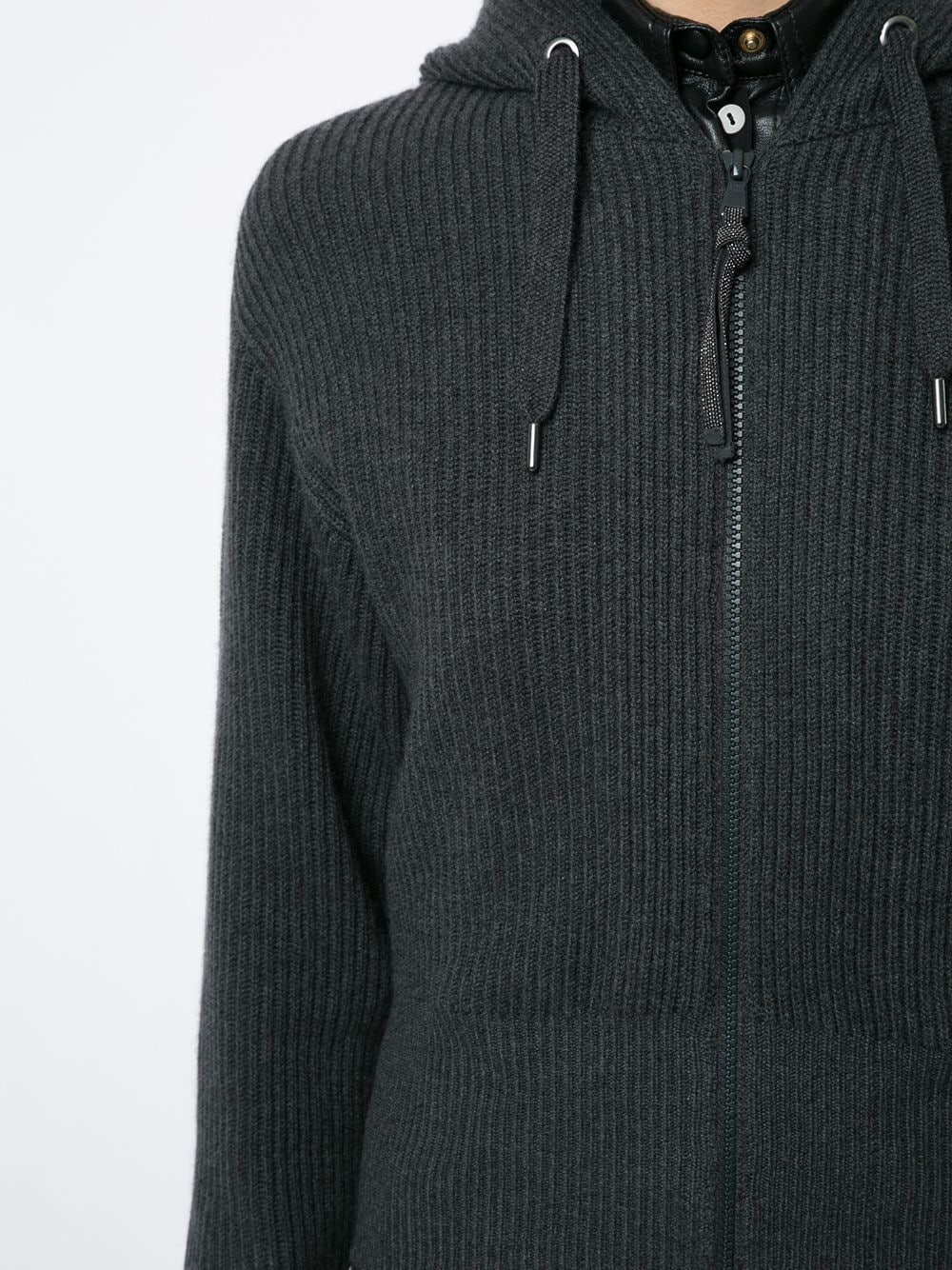 cashmere zipped hoodie - 5