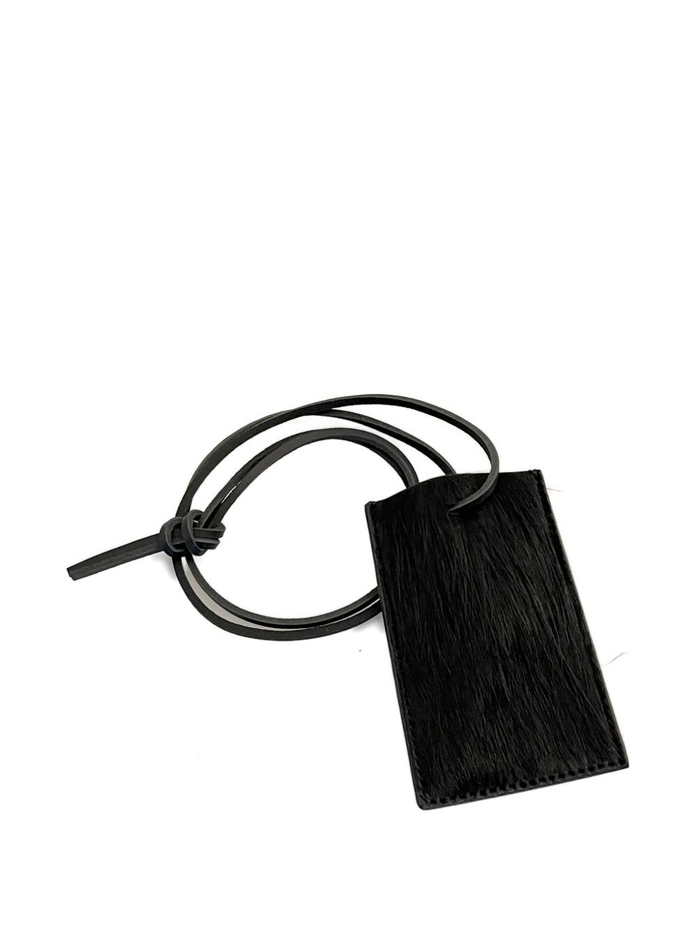 leather-trimmed hair-on-hide keychain - 1