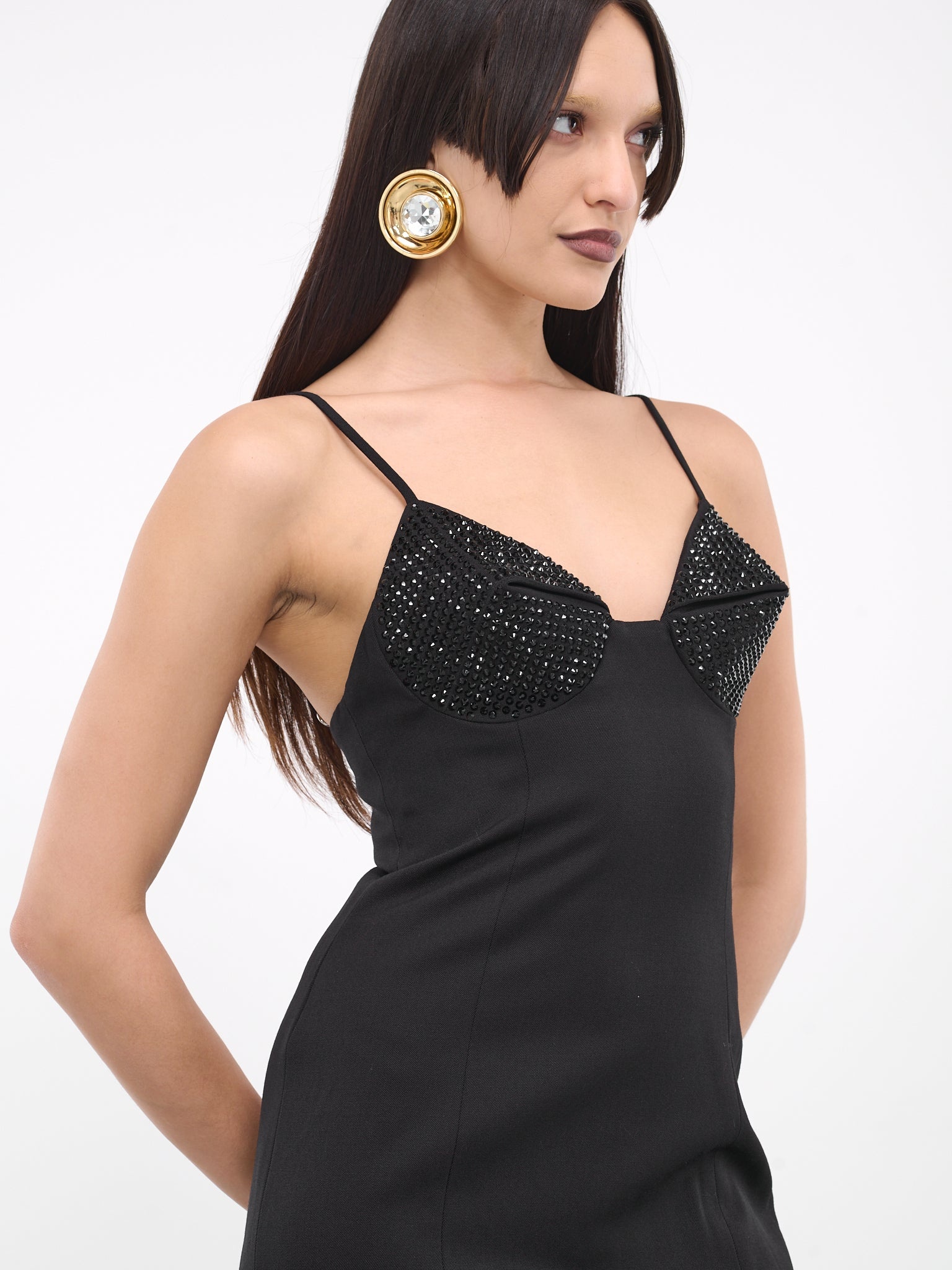 Crystal Embellished Mini Dress - 5