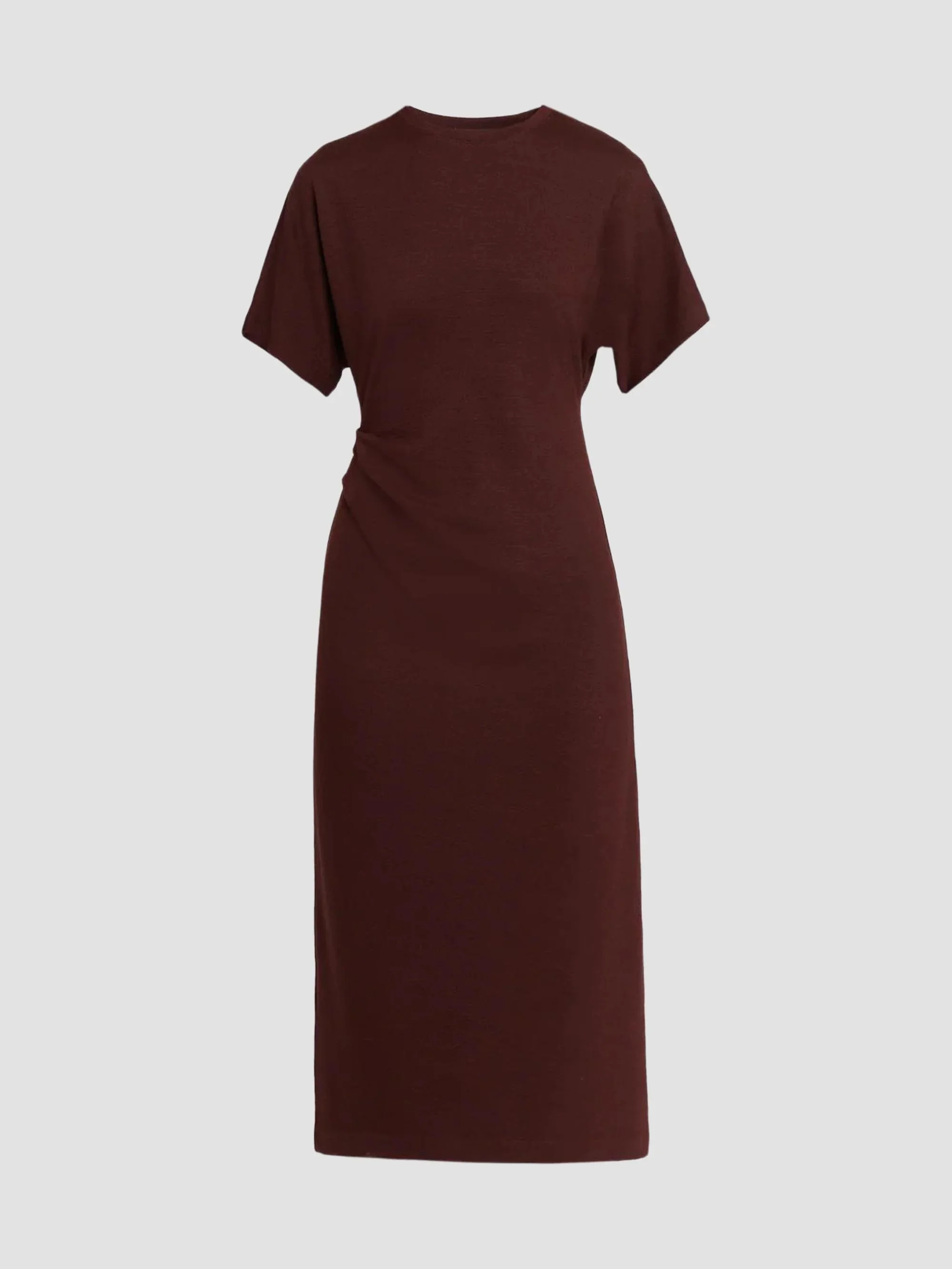 Women's Side Ruched Jersey Midi-Dress - Black Rose - 1