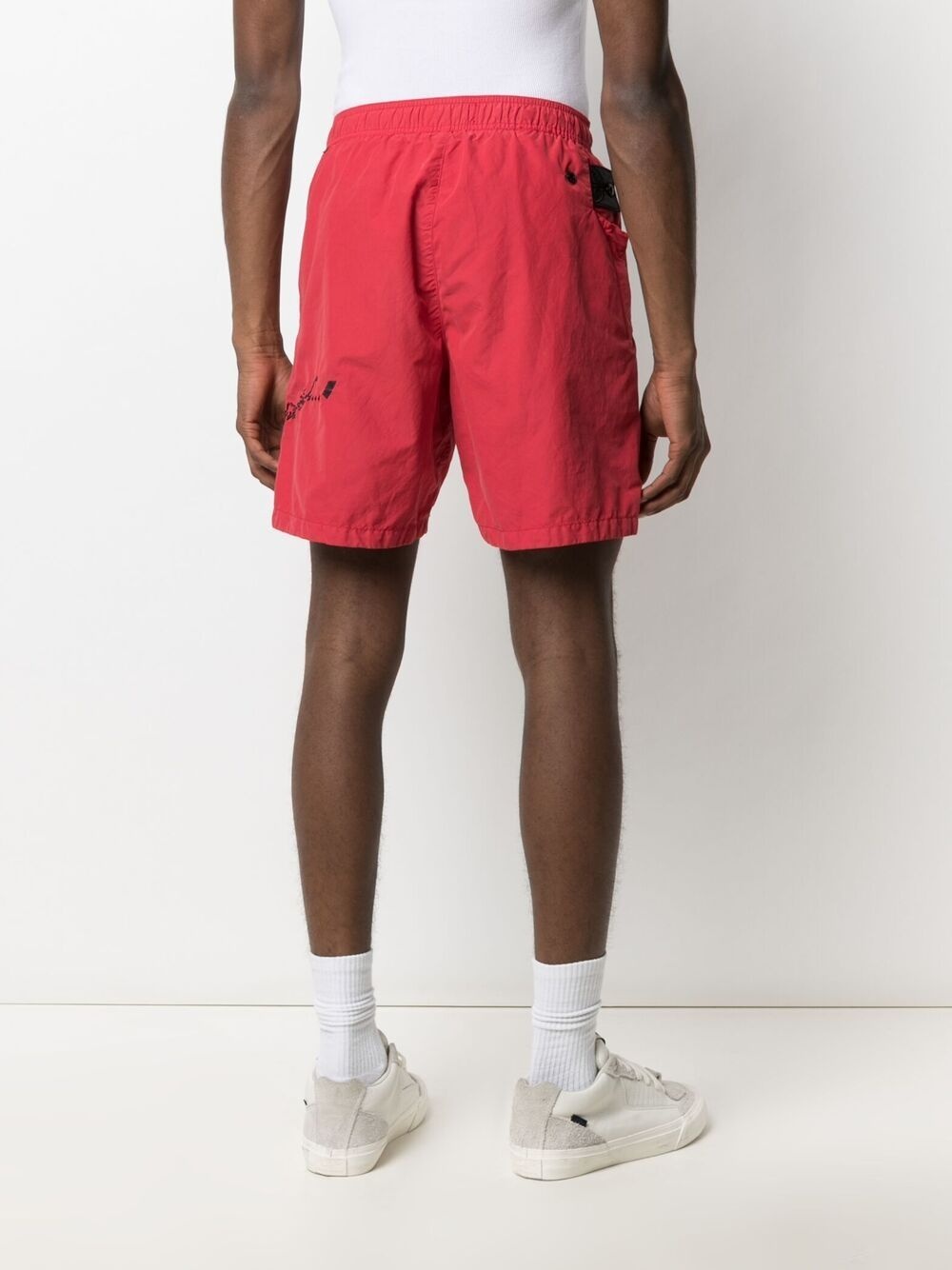 embroidered track shorts - 4